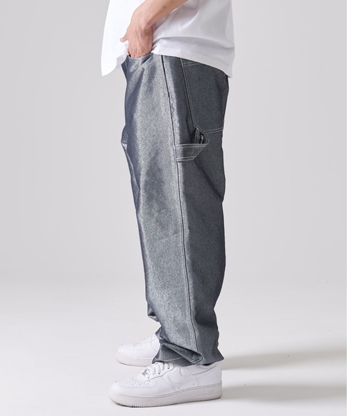 FUBU 刺繍ロゴ　ヒップホップ　ペインターデニムパンツ FUBU フブ ブランド ロゴ 刺繍 サイズ調整可能 メタリック ラメ
