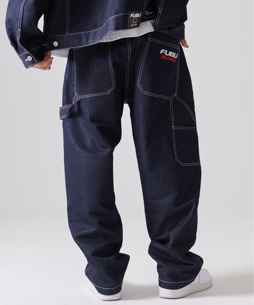 FUBU( フブ)の「FUBU フブ ブランド ロゴ 刺繍 サイズ調整可能 メタリック ラメ デニムパンツ(デニムパンツ・メンズ・ネイビー/シルバー・34/38/32/36)」の5枚目の写真