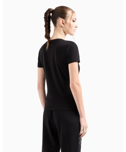 EMPORIO ARMANI EA7（エンポリオアルマーニイーエーセブン）の「【エンポリオ アルマーニ EA7】Graphic Series クルーネックTシャツ ストレッチコットン（Tシャツ/カットソー・レディース・ブラック/ホワイト系・LARGE/MEDIUM/SMALL/X-SMALL）」の3枚目の写真