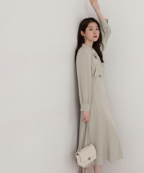 PROPORTION BODY DRESSING(プロポーションボディドレッシング)の「アシメボウタイワンピース / 1215140203(ワンピース・レディース・ネイビー/グレー/ライトグリーン・SMALL/MEDIUM)」の5枚目の写真
