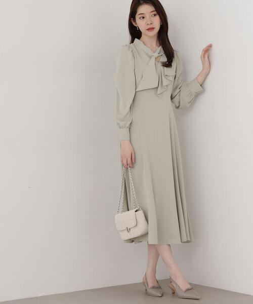 PROPORTION BODY DRESSING(プロポーションボディドレッシング)の「アシメボウタイワンピース / 1215140203(ワンピース・レディース・ネイビー/グレー/ライトグリーン・SMALL/MEDIUM)」の6枚目の写真
