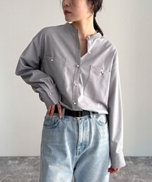 fredy emue | 《セットアップ対応》TRパール釦バンドカラーシャツ(シャツ/ブラウス)