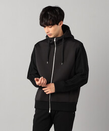 COMME CA MEN（コムサメン）の「エアリークッションジャージー×ケーブルニットパーカ（パーカー）」