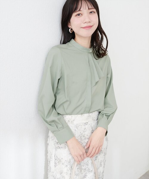 natural couture(ナチュラルクチュール)の「【WEB限定】ドレープスカーフ2WAYブラウス(シャツ/ブラウス・レディース・ブラウン/ベージュ/ブルー系その他/ミント/ピンクベージュ/グレイッシュベージュ/オフホワイト・FREE)」の19枚目の写真