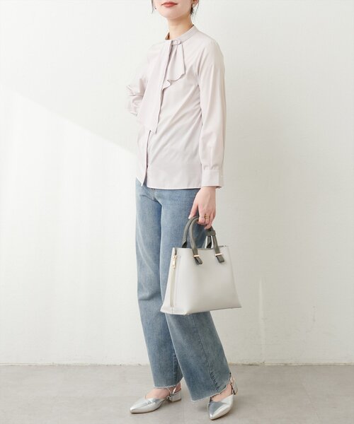 natural couture(ナチュラルクチュール)の「【WEB限定】ドレープスカーフ2WAYブラウス(シャツ/ブラウス・レディース・ブラウン/ベージュ/ブルー系その他/ミント/ピンクベージュ/グレイッシュベージュ/オフホワイト・FREE)」の15枚目の写真