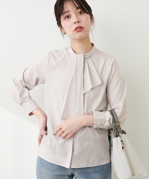 natural couture(ナチュラルクチュール)の「【WEB限定】ドレープスカーフ2WAYブラウス(シャツ/ブラウス・レディース・ブラウン/ベージュ/ブルー系その他/ミント/ピンクベージュ/グレイッシュベージュ/オフホワイト・FREE)」の12枚目の写真