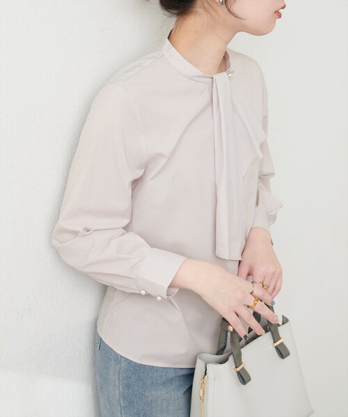 natural couture(ナチュラルクチュール)の「【WEB限定】ドレープスカーフ2WAYブラウス(シャツ/ブラウス・レディース・ブラウン/ベージュ/ブルー系その他/ミント/ピンクベージュ/グレイッシュベージュ/オフホワイト・FREE)」の14枚目の写真