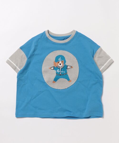 ami amie（アミアミ）の「デコポン犬ワイドＴシャツ（Tシャツ/カットソー・キッズ・ブルー・120cm/110cm/130cm/100cm/90cm）」の9枚目の写真