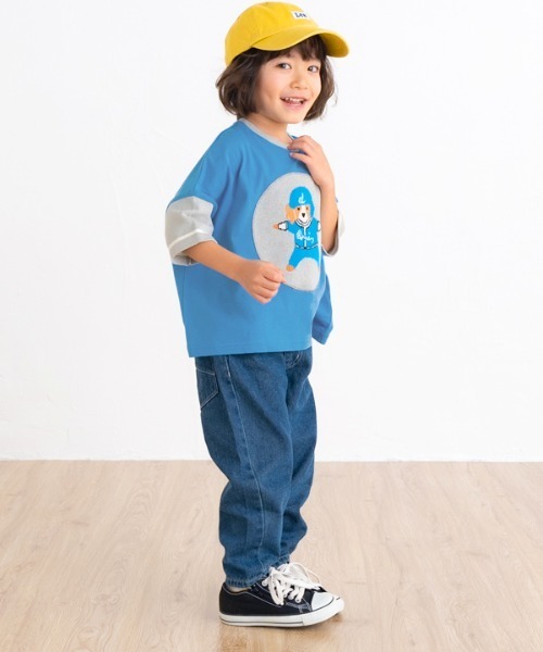 ami amie（アミアミ）の「デコポン犬ワイドＴシャツ（Tシャツ/カットソー・キッズ・ブルー・120cm/110cm/130cm/100cm/90cm）」の4枚目の写真