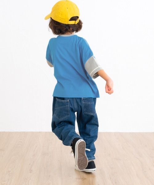 ami amie（アミアミ）の「デコポン犬ワイドＴシャツ（Tシャツ/カットソー・キッズ・ブルー・120cm/110cm/130cm/100cm/90cm）」の5枚目の写真