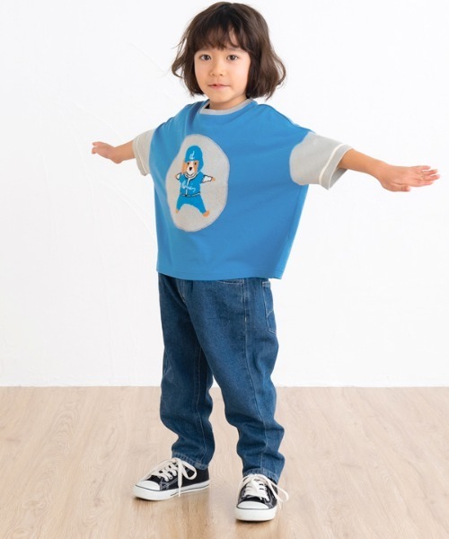 ami amie（アミアミ）の「デコポン犬ワイドＴシャツ（Tシャツ/カットソー・キッズ・ブルー・120cm/110cm/130cm/100cm/90cm）」の6枚目の写真