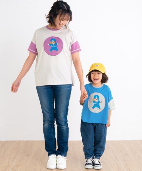 ami amie（アミアミ）の「デコポン犬ワイドＴシャツ（Tシャツ/カットソー・キッズ・ブルー・120cm/110cm/130cm/100cm/90cm）」の8枚目の写真