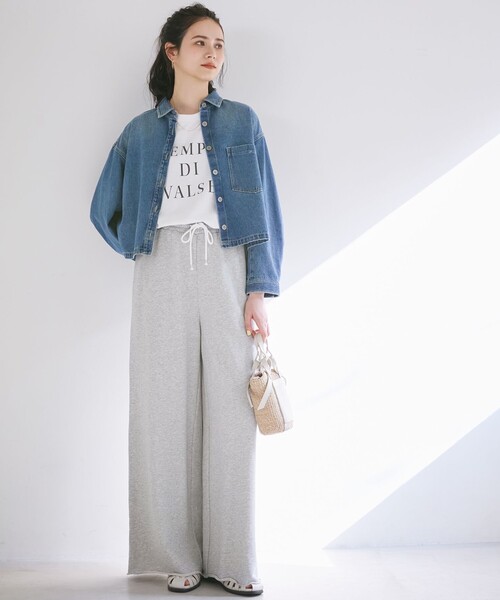 23区 S(ニジュウサンクチイサイサイズ)の「【SLOW/一部店舗限定】MVSコットン ロゴTシャツ(Tシャツ/カットソー・レディース・グレー系/ホワイト系/サックスブルー系・32)」の8枚目の写真