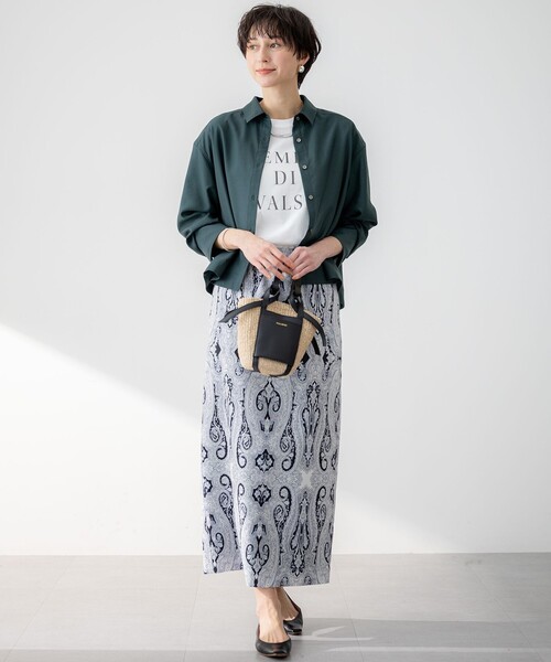 23区 S(ニジュウサンクチイサイサイズ)の「【SLOW/一部店舗限定】MVSコットン ロゴTシャツ(Tシャツ/カットソー・レディース・グレー系/ホワイト系/サックスブルー系・32)」の10枚目の写真