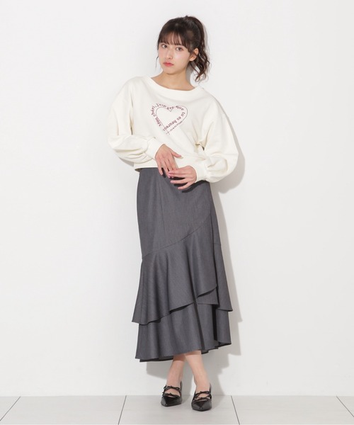 JILL by JILLSTUART - ジルバイ♡ボーダープルオーバー セール】メッセージハートオフショル裏毛プルオーバー（Tシャツ