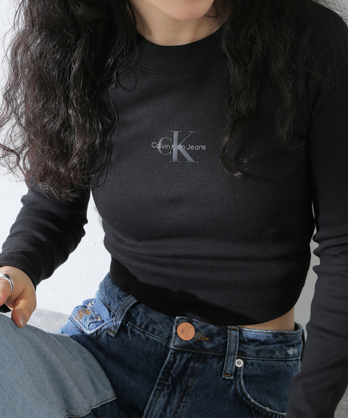 JOINT WORKS（ジョイントワークス）の「Calvin Klein Jeans / カルバン クライン ジーンズ A- LS MONOGRAM BABY TEE（Tシャツ/カットソー・レディース・ブラック/ホワイト・X-SMALL）」の16枚目の写真