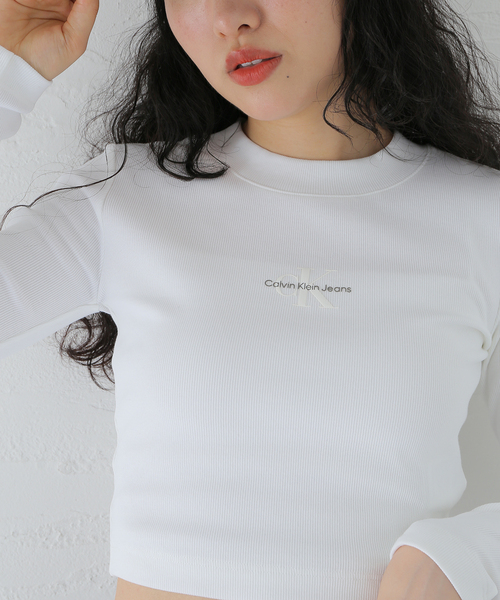 JOINT WORKS（ジョイントワークス）の「Calvin Klein Jeans / カルバン クライン ジーンズ A- LS MONOGRAM BABY TEE（Tシャツ/カットソー・レディース・ブラック/ホワイト・X-SMALL）」の21枚目の写真