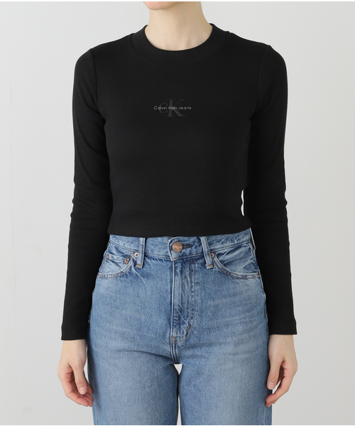 JOINT WORKS（ジョイントワークス）の「Calvin Klein Jeans / カルバン クライン ジーンズ A- LS MONOGRAM BABY TEE（Tシャツ/カットソー・レディース・ブラック/ホワイト・X-SMALL）」の13枚目の写真