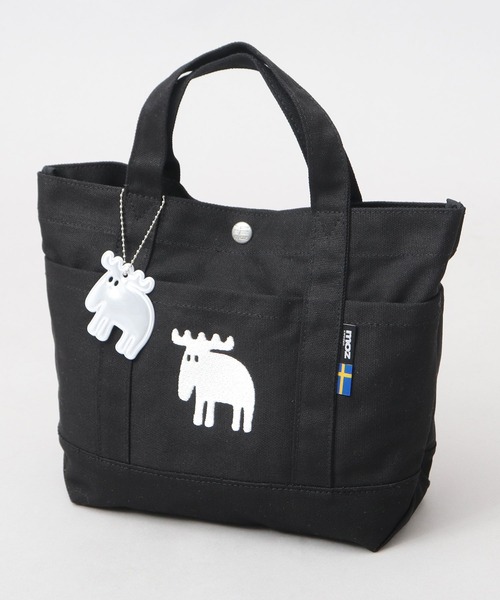 moz（モズ）の「キャンバス ミニ ハンドトートバッグ エルク リフレクトチャーム付き（トートバッグ・レディース・ホワイト/ピンク/グリーン/イエロー/ストライプ/ブラック/グレー/ブルー/ベージュ/インディゴブルー・FREE）」の20枚目の写真