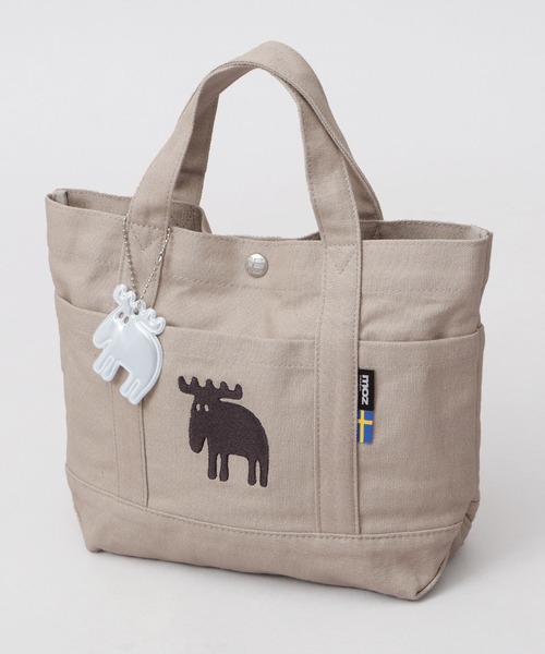 moz（モズ）の「キャンバス ミニ ハンドトートバッグ エルク リフレクトチャーム付き（トートバッグ・レディース・ホワイト/ピンク/グリーン/イエロー/ストライプ/ブラック/グレー/ブルー/ベージュ/インディゴブルー・FREE）」の21枚目の写真