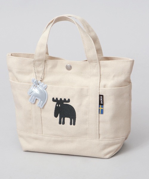 moz（モズ）の「キャンバス ミニ ハンドトートバッグ エルク リフレクトチャーム付き（トートバッグ・レディース・ホワイト/ピンク/グリーン/イエロー/ストライプ/ブラック/グレー/ブルー/ベージュ/インディゴブルー・FREE）」の19枚目の写真