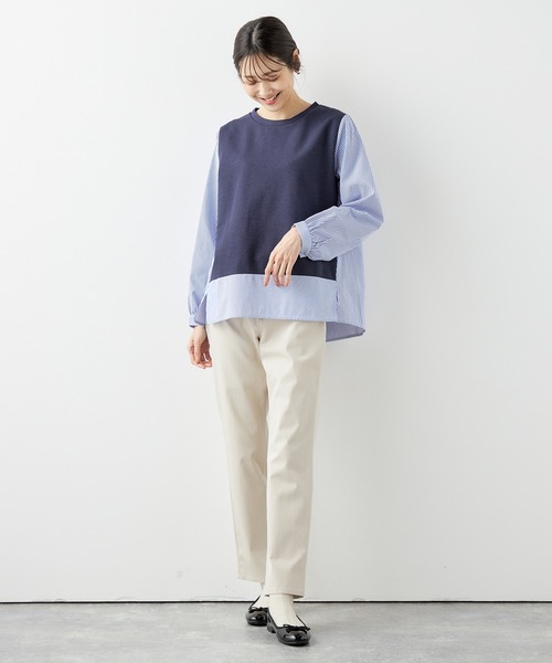 DECOY SINCE 1981(デコイシンスイチキュウハチイチ)の「ストライプドッキングプルオーバー(Tシャツ/カットソー・レディース・グレー/サックスブルー/ネイビー・L/M/LL)」の20枚目の写真