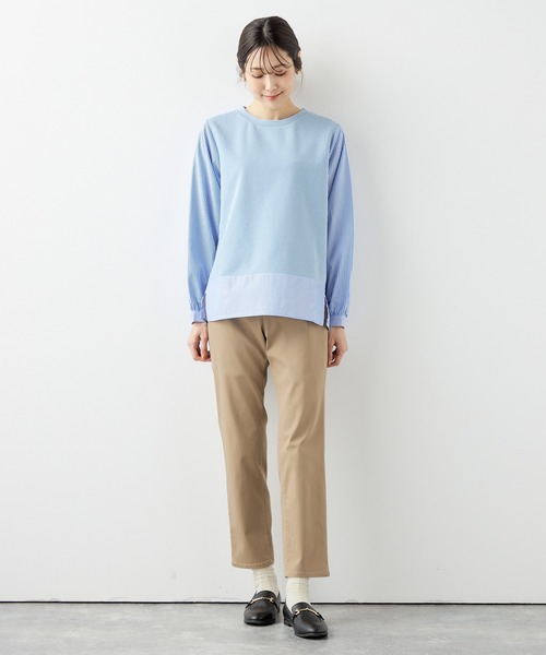 DECOY SINCE 1981(デコイシンスイチキュウハチイチ)の「ストライプドッキングプルオーバー(Tシャツ/カットソー・レディース・グレー/サックスブルー/ネイビー・L/M/LL)」の4枚目の写真