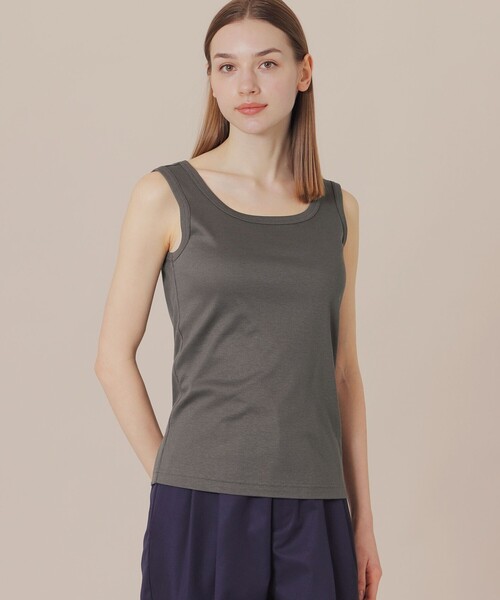 MACKINTOSH LONDON（マッキントッシュ ロンドン）の「ストレッチリブタンクトップ（タンクトップ・レディース・チャコールグレー/オフホワイト/ブラック・40/38）」の3枚目の写真