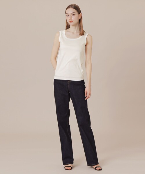 MACKINTOSH LONDON（マッキントッシュ ロンドン）の「ストレッチリブタンクトップ（タンクトップ・レディース・チャコールグレー/オフホワイト/ブラック・40/38）」の5枚目の写真