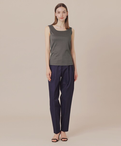 MACKINTOSH LONDON（マッキントッシュ ロンドン）の「ストレッチリブタンクトップ（タンクトップ・レディース・チャコールグレー/オフホワイト/ブラック・40/38）」の6枚目の写真