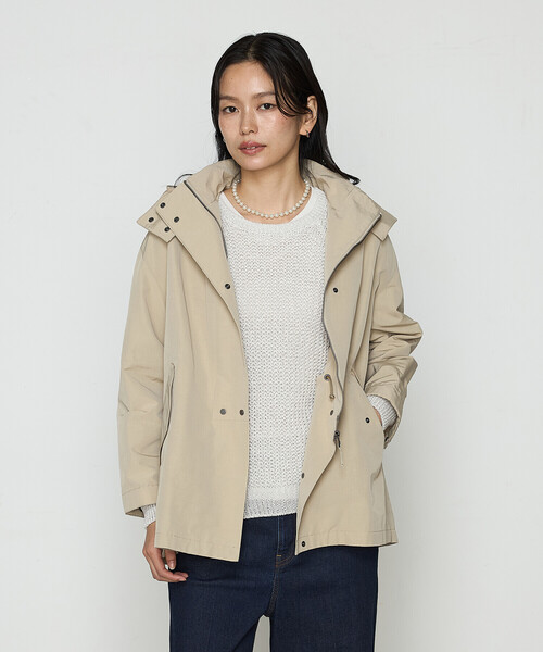 K.T KIYOKO TAKASE（キヨコタカセ）の「【2WAY】コットンナイロングログラン アノラックブルゾン（ブルゾン・レディース・ベージュ/ネイビー/ホワイト・7号/9号）」の3枚目の写真