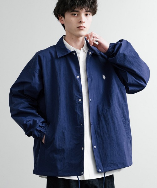 U.S. POLO ASSN.(ユーエスポロアッスン)の「U.S. POLO ASSN. ユーエスポロアッスン オーバーサイズ ワンポイントロゴ刺繍コーチジャケット ナイロンジャケット(ナイロンジャケット・メンズ・ライトグレー/カーキ/ネイビー/ブラック・M/L/LL)」の4枚目の写真