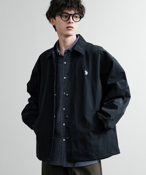 U.S. POLO ASSN.(ユーエスポロアッスン)の「U.S. POLO ASSN. ユーエスポロアッスン オーバーサイズ ワンポイントロゴ刺繍コーチジャケット ナイロンジャケット(ナイロンジャケット・メンズ・ライトグレー/カーキ/ネイビー/ブラック・M/L/LL)」の8枚目の写真