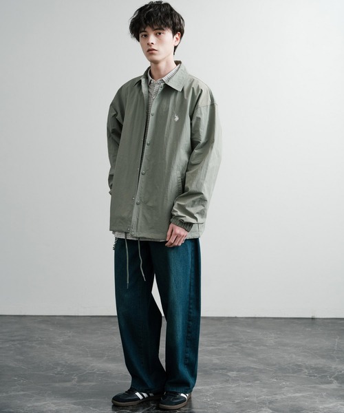 U.S. POLO ASSN.(ユーエスポロアッスン)の「U.S. POLO ASSN. ユーエスポロアッスン オーバーサイズ ワンポイントロゴ刺繍コーチジャケット ナイロンジャケット(ナイロンジャケット・メンズ・ライトグレー/カーキ/ネイビー/ブラック・M/L/LL)」の16枚目の写真