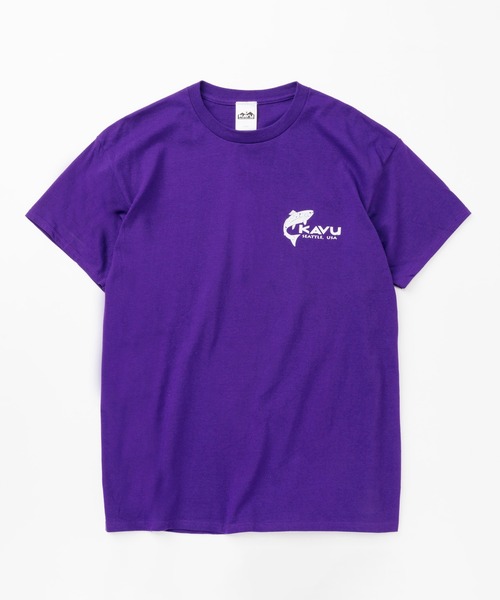 KAVU（カブー）の「KAVU/カブー Simple Salom Tee/シンプルサーモンティー（Tシャツ/カットソー・メンズ・インディゴブルー/マルーン/パープル/ブラック/オリーブ/ライトピンク/グレー/アッシュグレー/ナチュラル/ライム・LARGE/X-LARGE/MEDIUM）」の8枚目の写真