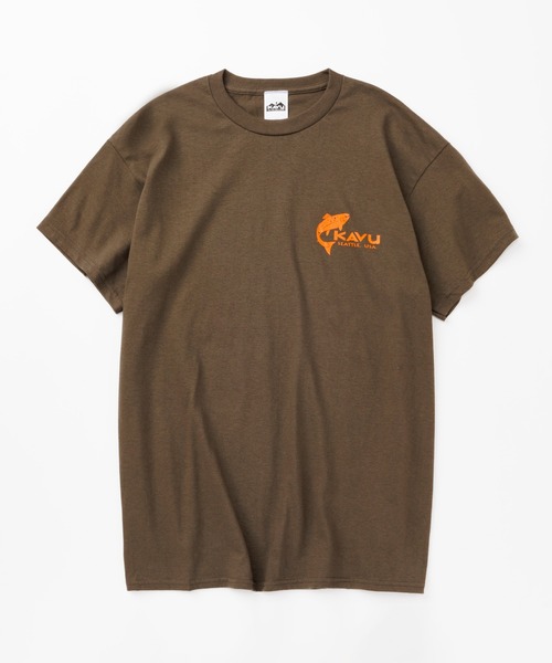 KAVU（カブー）の「KAVU/カブー Simple Salom Tee/シンプルサーモンティー（Tシャツ/カットソー・メンズ・インディゴブルー/マルーン/パープル/ブラック/オリーブ/ライトピンク/グレー/アッシュグレー/ナチュラル/ライム・LARGE/X-LARGE/MEDIUM）」の5枚目の写真
