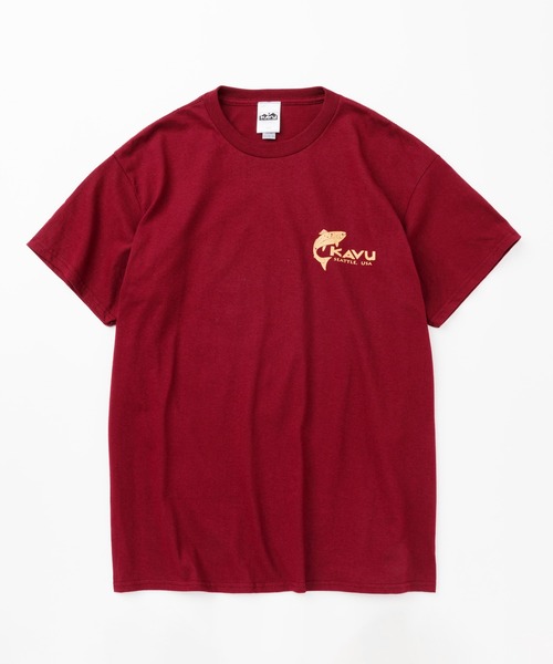 KAVU（カブー）の「KAVU/カブー Simple Salom Tee/シンプルサーモンティー（Tシャツ/カットソー・メンズ・インディゴブルー/マルーン/パープル/ブラック/オリーブ/ライトピンク/グレー/アッシュグレー/ナチュラル/ライム・LARGE/X-LARGE/MEDIUM）」の10枚目の写真