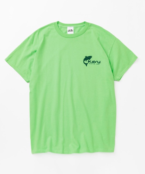 KAVU（カブー）の「KAVU/カブー Simple Salom Tee/シンプルサーモンティー（Tシャツ/カットソー・メンズ・インディゴブルー/マルーン/パープル/ブラック/オリーブ/ライトピンク/グレー/アッシュグレー/ナチュラル/ライム・LARGE/X-LARGE/MEDIUM）」の6枚目の写真