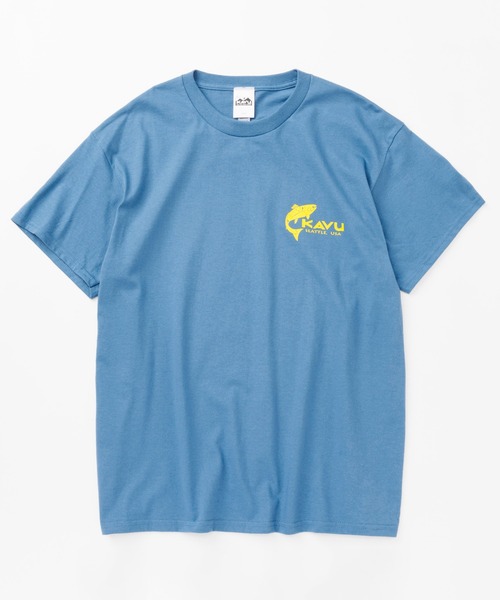 KAVU（カブー）の「KAVU/カブー Simple Salom Tee/シンプルサーモンティー（Tシャツ/カットソー・メンズ・インディゴブルー/マルーン/パープル/ブラック/オリーブ/ライトピンク/グレー/アッシュグレー/ナチュラル/ライム・LARGE/X-LARGE/MEDIUM）」の7枚目の写真