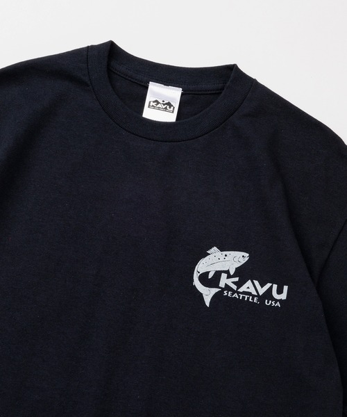 KAVU（カブー）の「KAVU/カブー Simple Salom Tee/シンプルサーモンティー（Tシャツ/カットソー・メンズ・インディゴブルー/マルーン/パープル/ブラック/オリーブ/ライトピンク/グレー/アッシュグレー/ナチュラル/ライム・LARGE/X-LARGE/MEDIUM）」の12枚目の写真