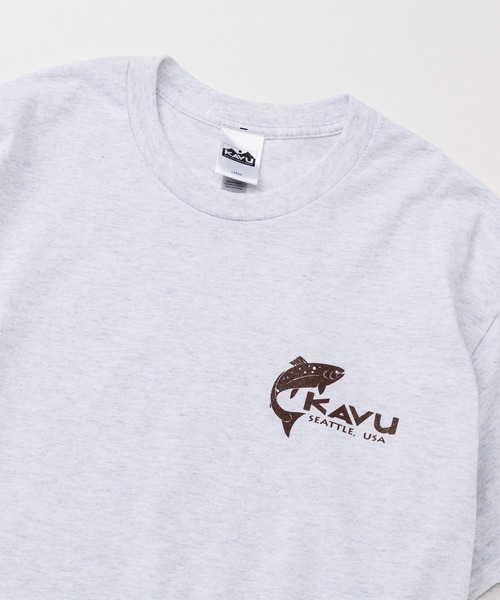 KAVU（カブー）の「KAVU/カブー Simple Salom Tee/シンプルサーモンティー（Tシャツ/カットソー・メンズ・インディゴブルー/マルーン/パープル/ブラック/オリーブ/ライトピンク/グレー/アッシュグレー/ナチュラル/ライム・LARGE/X-LARGE/MEDIUM）」の15枚目の写真