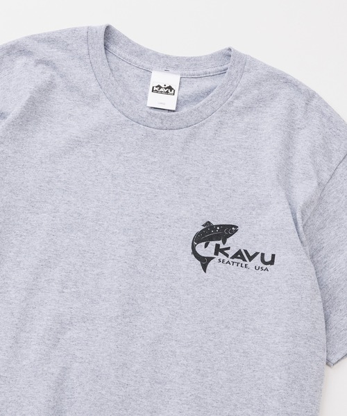 KAVU（カブー）の「KAVU/カブー Simple Salom Tee/シンプルサーモンティー（Tシャツ/カットソー・メンズ・インディゴブルー/マルーン/パープル/ブラック/オリーブ/ライトピンク/グレー/アッシュグレー/ナチュラル/ライム・LARGE/X-LARGE/MEDIUM）」の18枚目の写真