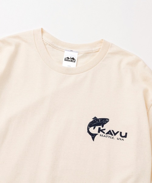 KAVU（カブー）の「KAVU/カブー Simple Salom Tee/シンプルサーモンティー（Tシャツ/カットソー・メンズ・インディゴブルー/マルーン/パープル/ブラック/オリーブ/ライトピンク/グレー/アッシュグレー/ナチュラル/ライム・LARGE/X-LARGE/MEDIUM）」の22枚目の写真