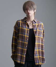 『CavariA/キャバリア』スノーウォッシュチェック長袖シャツ