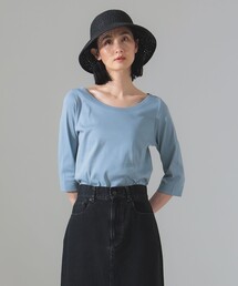 オーガニックコットン ラウンドネック 七分袖 カットソー