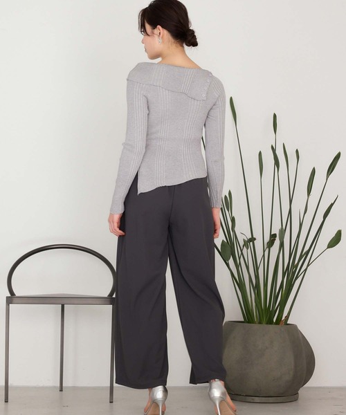 Edit Sheen（エディットシーン）の「タックワイドパンツ（その他パンツ・レディース・オフホワイト/チャコールグレー/ブラック・M）」の8枚目の写真