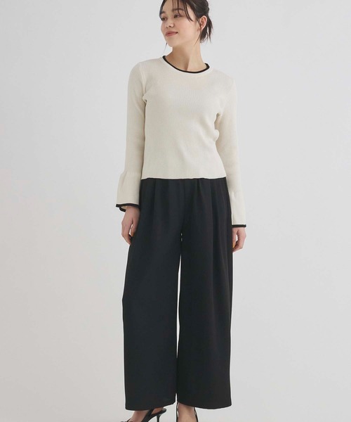Edit Sheen（エディットシーン）の「タックワイドパンツ（その他パンツ・レディース・オフホワイト/チャコールグレー/ブラック・M）」の14枚目の写真