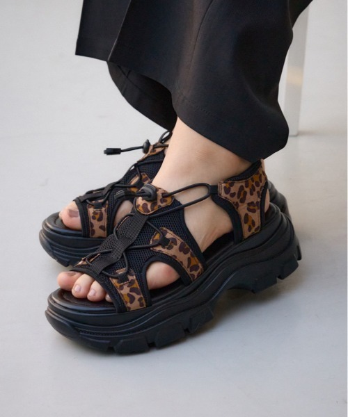 AZUL BY MOUSSY スポーツ 厚底 サンダル 黒 M スニーカーソール