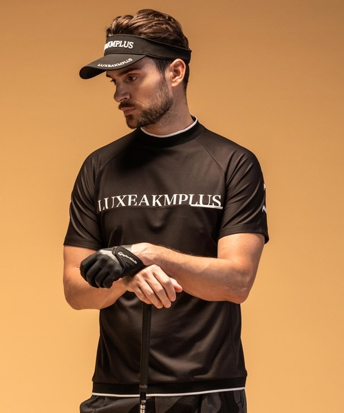 LUXEAKMPLUS(リュクスエイケイエムプラス)の「LUXEAKMPLUS(リュクスエイケイエムプラス)ゴルフ バックロゴ 半袖モックネックTシャツ(吸水 / UVカット / 冷感)(Tシャツ/カットソー・メンズ・ブラック/カーキ/ホワイト・S/M/L/XL/XXL)」の11枚目の写真