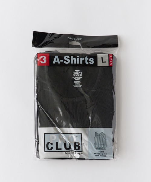 PRO CLUB （プロクラブ）の「【PROCLUB/プロクラブ】A-Shirts Aシャツ タンクトップ リブ 3枚入り（タンクトップ・メンズ・ブラック/ホワイト・XL/L/M）」の8枚目の写真